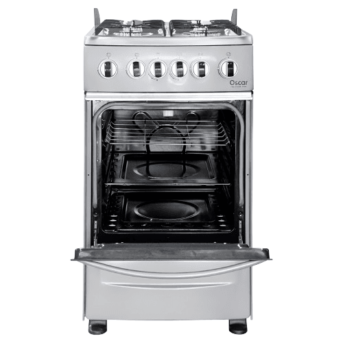 Cuisinière à gaz Oscar 4 feux 50 × 50 cm – Allumage automatique – Gris - livre gratuit