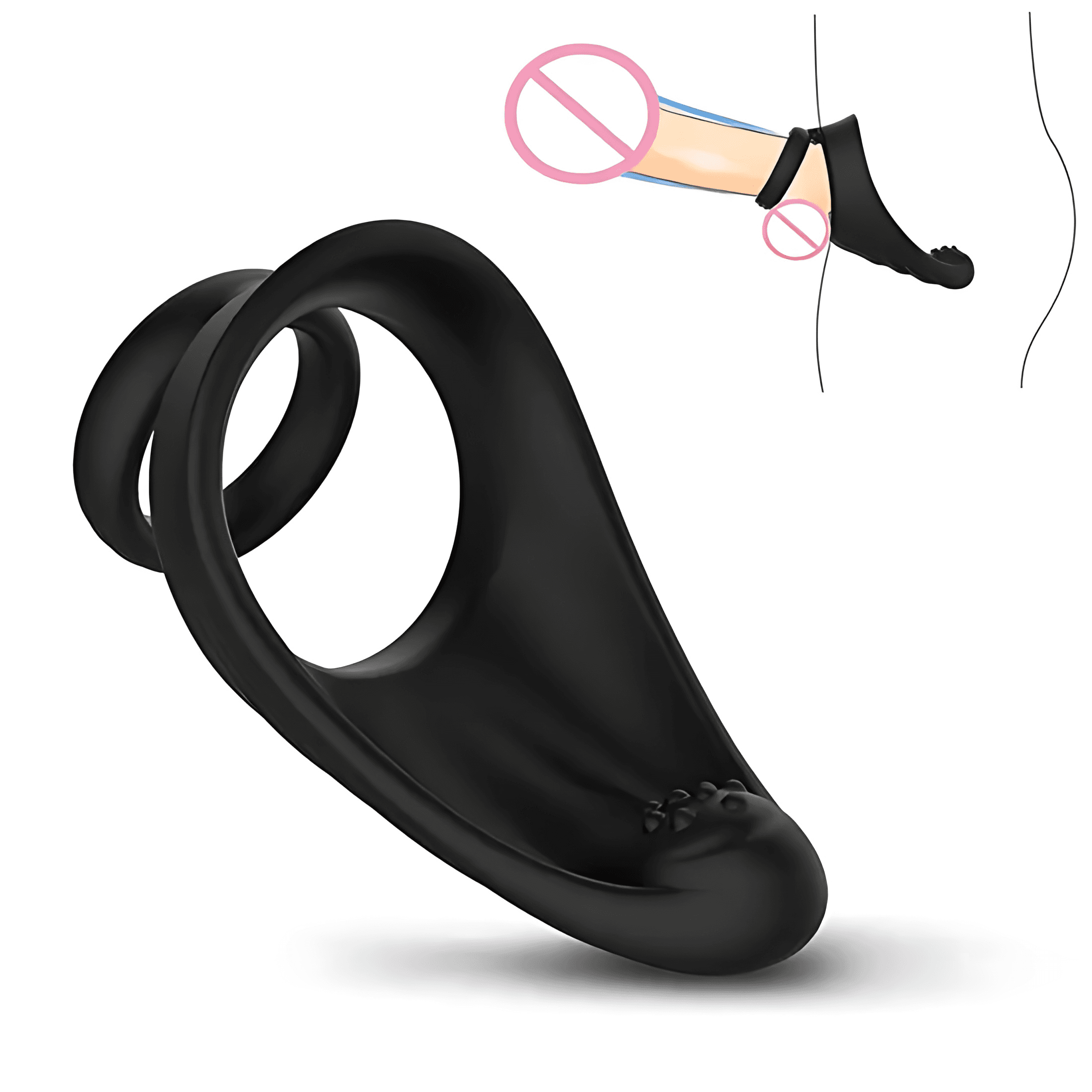 Anneau pénien en silicone noir – Taille standard