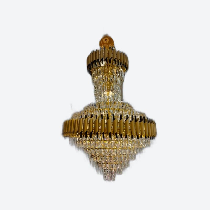 lustre traditionnel en verre doré à LED de 4 pieds